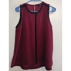 MADEWELL Womens S Red Maroon Black Tank Top Shirt